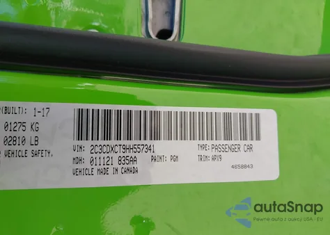 2017 Dodge Charger R/T Rwd z USA, uszkodzony, nr VIN 2C3CDXCT9HH557341